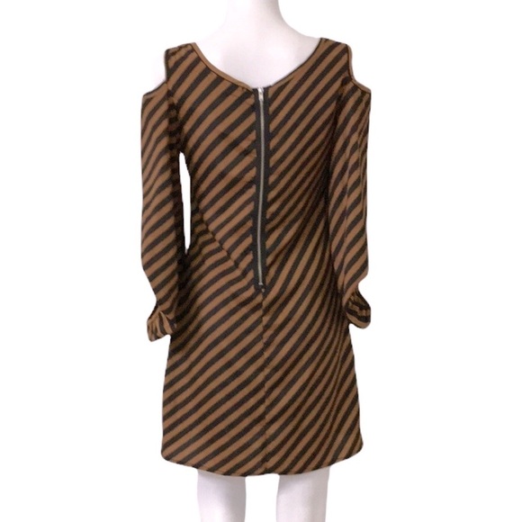 KARLIE Stripped Brown Dress - Picture 5 of 12